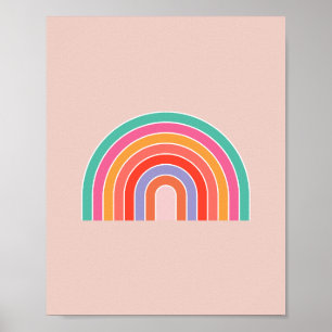 Abstracte Retro Colorful Rainbow Poster
