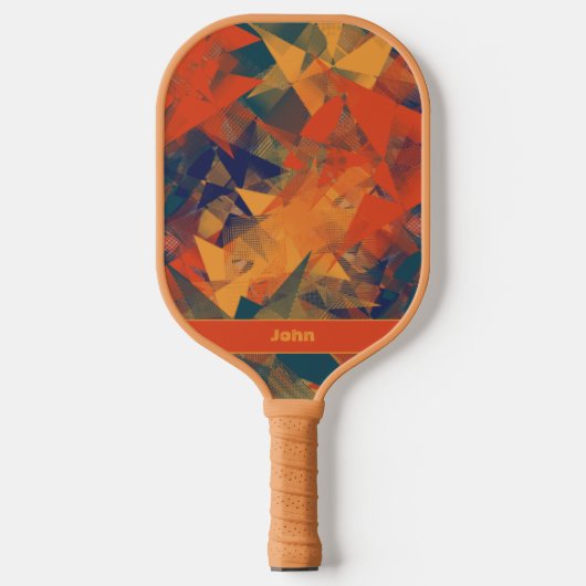 Abstracte Retro Cool Pattern Monogramed Sports Pro Pickleball Paddle (Voorkant)