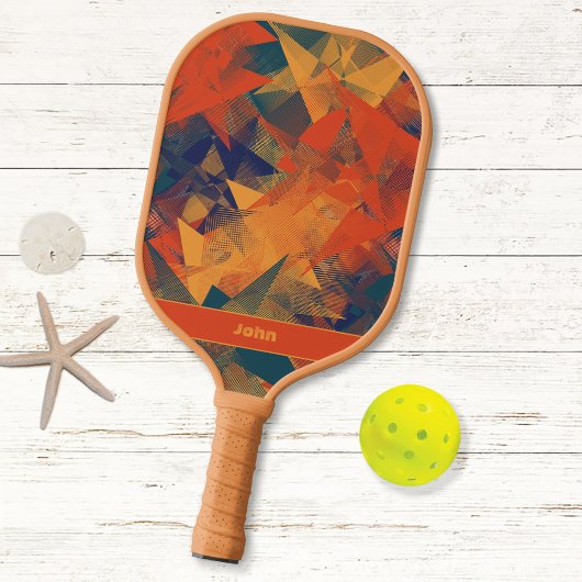 Abstracte Retro Cool Pattern Monogramed Sports Pro Pickleball Paddle