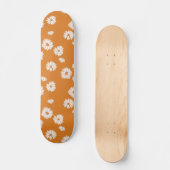 Abstracte Retro Daisy Floral Pattern 70s 80s Hippi Skateboard (Voorkant)
