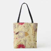 Abstracte Retro Flowers Tote Bag (Achterkant)