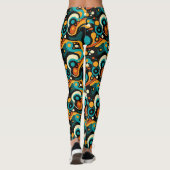Abstracte retro funk leggings (Achterkant)