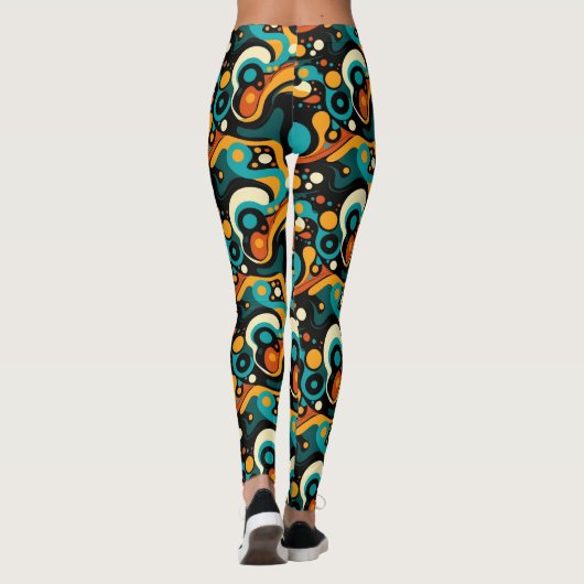 Abstracte retro funk leggings (Achterkant)