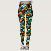 Abstracte retro funk leggings (Voorkant)