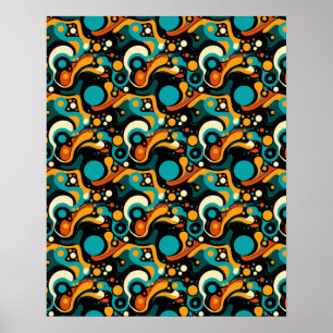 Abstracte retro funk poster