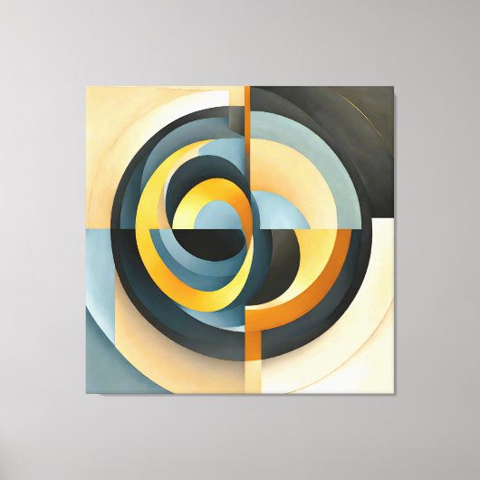 Abstracte Retro-geometrie in cirkels en rechthoeke Canvas Afdruk (Voorkant)