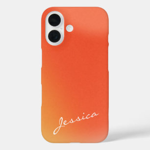 Abstracte Retro Gradiënt Oranje Gepersonaliseerde iPhone 16 Hoesje