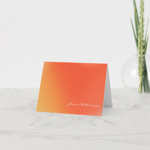 Abstracte Retro Gradiënt Oranje Gepersonaliseerde Notitiekaartje