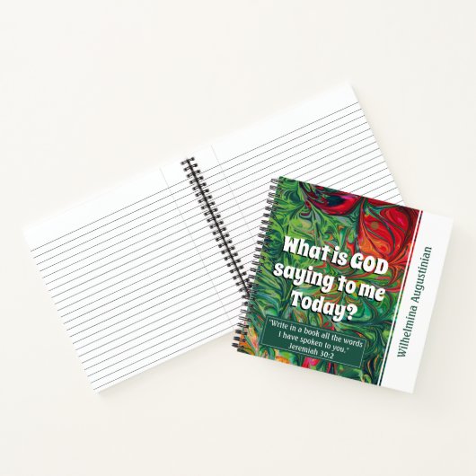 Abstracte Retro Groen Rood WAT IS HET GOEDE GEZEGD Notitieboek (Binnen)