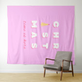 Abstracte Retro kerstroze feestdag depreppy Wandkleed (In Situ (horizontaal))