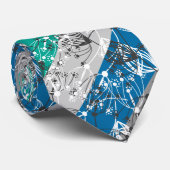 Abstracte retro kleine bloemen bloembladeren tak stropdas (Opgerold)