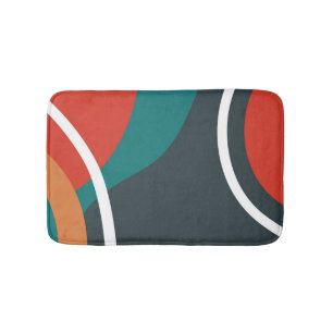 Abstracte retro kleuren lijnkunst badmat