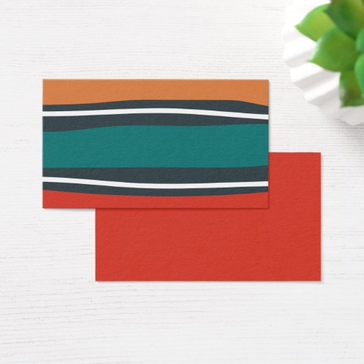 Abstracte retro kleuren Waves Line Art Visitekaartje (Bureau)