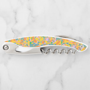 abstracte retro kunst met gouden kleuren kurkentrekker