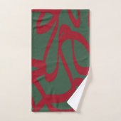 Abstracte Retro Lines Mideeuw Modern Red Green Bad Handdoek (Handdoek)