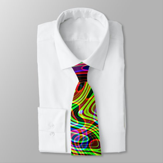 Abstracte Retro Neon Liquid Lava Art Stropdas (Gebonden)