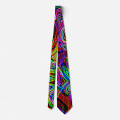 Abstracte Retro Neon Liquid Lava Art Stropdas (Achterkant)