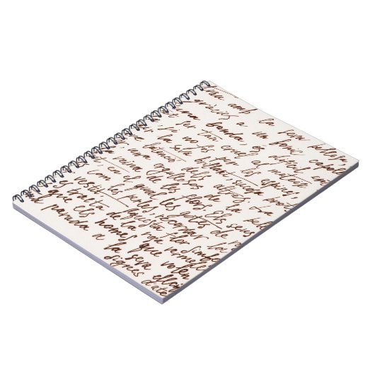 Abstracte retro onleesbare bruine met inkt geschre notitieboek (Linkerzijde)