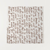 Abstracte retro onleesbare bruine met inkt geschre wandkleed (Voorkant (horizontaal))