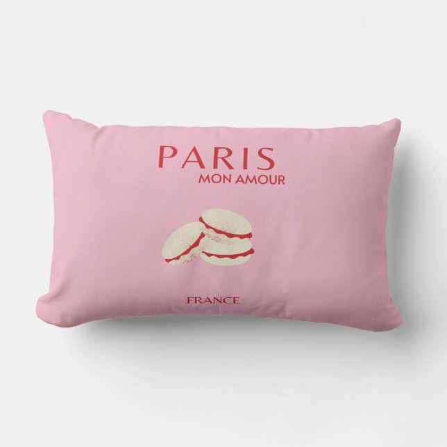 Abstracte Retro Pastel Paris Pink ans Pastel Trave Kussen (Voorkant)