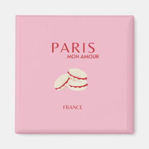 Abstracte Retro Pastel Paris Pink ans Pastel Trave Magneet