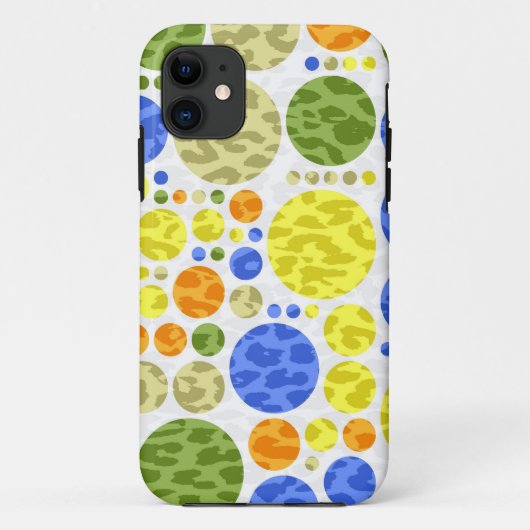 Abstracte Retro Polka Dots | Leopard Print Case-Mate iPhone Case (Achterkant)