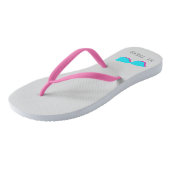 Abstracte Retro Pop Art - Turquoise & Roze bril Teenslippers (Schuin)