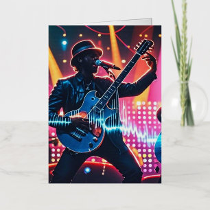 Abstracte retro pop muziekinstrumenten folie wenskaart