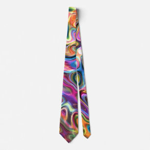 Abstracte Retro Rainbow Psychedelic Electricity Stropdas