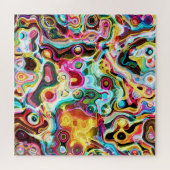 Abstracte Retro Rainbow Psychedelic Lava Legpuzzel (Horizontaal)
