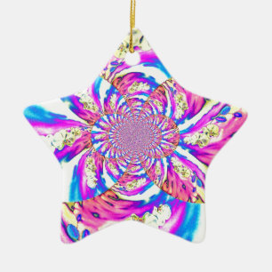 Abstracte retro roze bloemenmandala roze orchideeë keramisch ornament