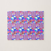 Abstracte retro roze bloemenmandala roze orchideeë legpuzzel (Horizontaal)