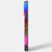 Abstracte retro roze bloemenroze zonnebloemvelden Case-Mate iPhone case (Achterkant / Links)
