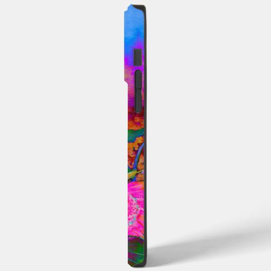 Abstracte retro roze bloemenroze zonnebloemvelden Case-Mate iPhone case (Achterkant / Links)
