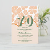 Abstracte Retro Sinaasappel Kamille Bloem Verjaard Kaart (Staand voorkant)