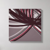 Abstracte ribbons, grijs en Bourgogne | Schaduwen Canvas Afdruk (Voorkant)