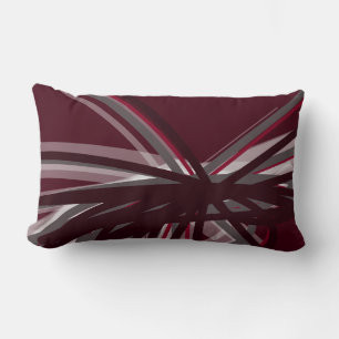 Abstracte ribbons van Burgundy Gray & White Artist Kussen