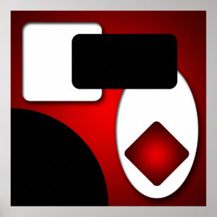 Abstracte Rich Modern Red Shapes AP0006 Poster