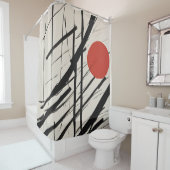 Abstracte rijzende zon douchegordijn (In situ)