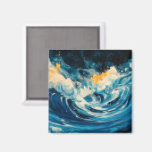 Abstracte rimpelingen magneet (Voorkant / Achterkant)