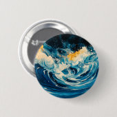 Abstracte rimpels ronde button 5,7 cm (Voorkant /achterkant)