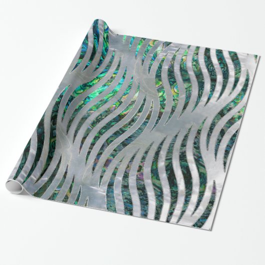 Abstracte ripple Abalone en moeder van parels Cadeaupapier (Uitgerold)