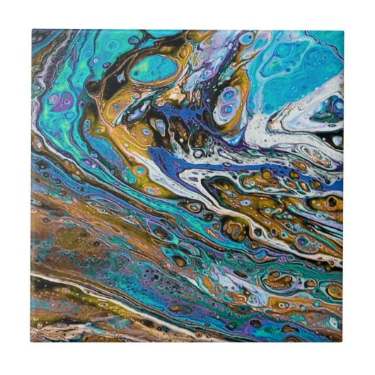 Abstracte rivierbedekking, water en stenen tegeltje (Voorkant)