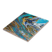 Abstracte rivierbedekking, water en stenen tegeltje (Zijkant)