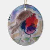 Abstracte Robin Kerstornament Keramisch Ornament (Links)