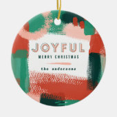 Abstracte rode afbeelding, roze + groene, vrolijke keramisch ornament (Voorkant)