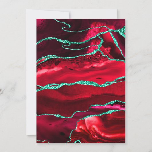 Abstracte rode agaat Waterverf bevestiging Kaart (Achterkant)