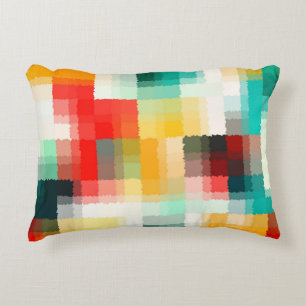 Abstracte rode blauwe gele plaat decoratief kussen