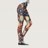 ABSTRACTE RODE BLAUWE VRIENDEN, WITTE CIRCLS LEGGINGS (Rechts)
