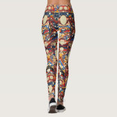 ABSTRACTE RODE BLAUWE VRIENDEN, WITTE CIRCLS LEGGINGS (Achterkant)